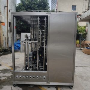 Stainless steel cabinet RO water system, rear piping view